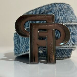 PINKO Denim Logo Belt – PP Buckle – Y2K / Italian Designer-M